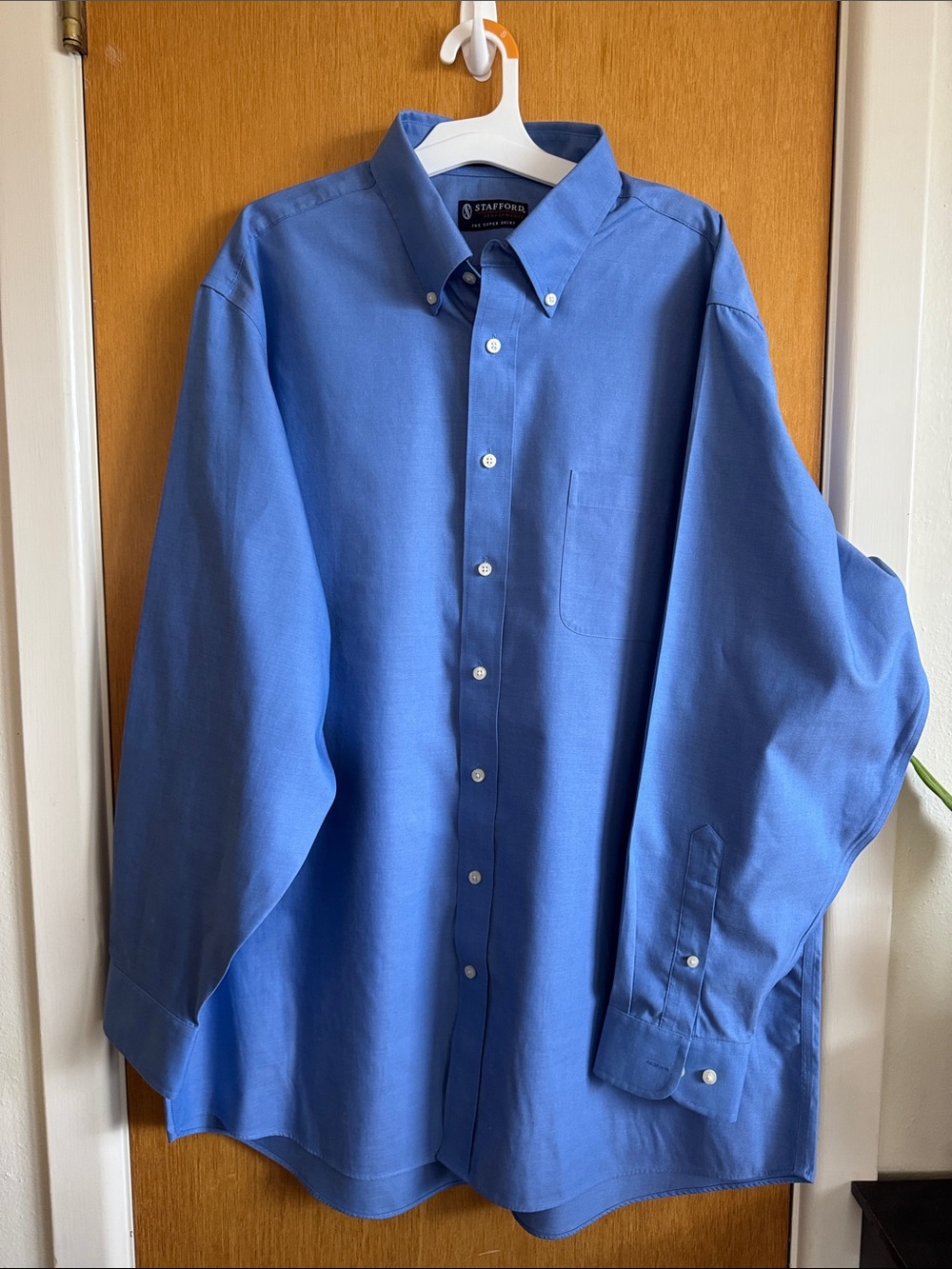 Stafford Men's  Blue Button-Down Dress Shirt